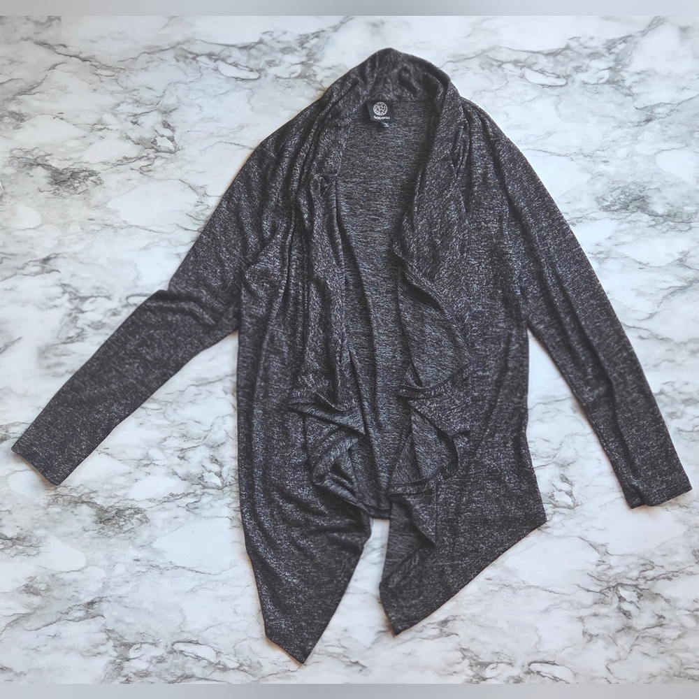 Bobeau Dark Gray Drape Cardigan